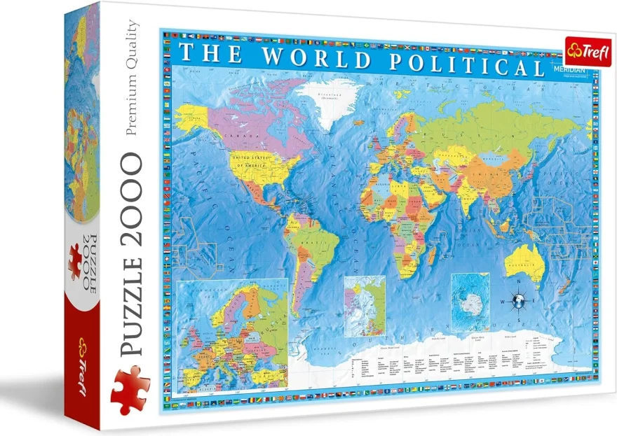 Trefl Puzzle Politická mapa sveta 2000 dielikov