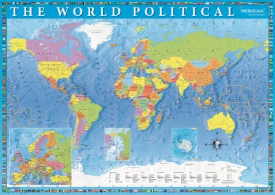 Puzzle Politická mapa světa 2000 dílků