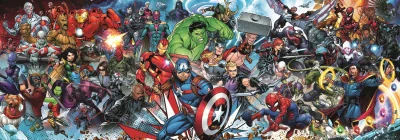 Panoramatické puzzle Svět Marvelu 1000 dílků