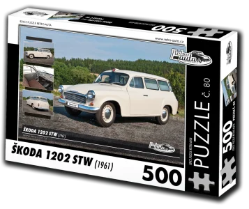 Puzzle č. 80 Škoda 1202 STW sanitní vůz (1961) 500 dílků