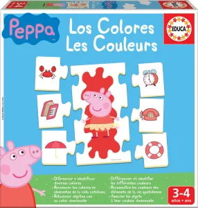 Puzzle Prasátko Peppa: Učíme se barvy 6x7 dílků