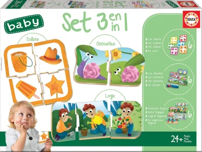 Baby puzzle set Barvy, posloupnost a protiklady 3v1