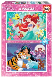 Puzzle Disney princezny: Ariel a Jasmína 2x48 dílků