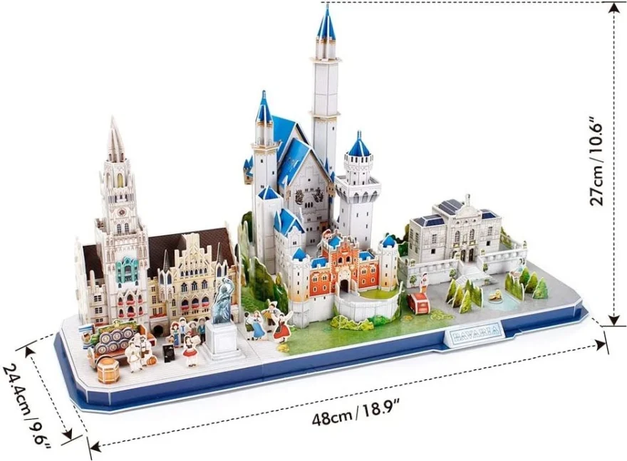CubicFun 3D puzzle CityLine panoráma: Bavorsko 178 dielikov