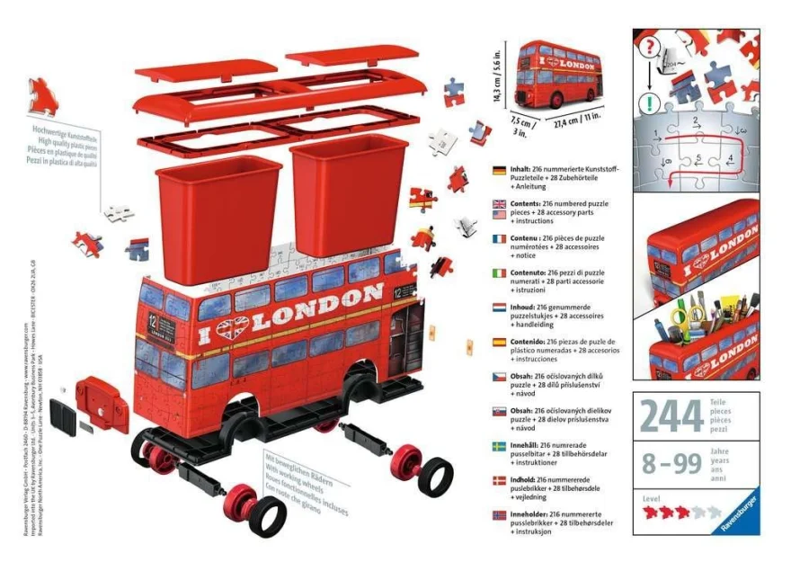 Ravensburger 3D puzzle Londýnsky autobus Doubledecker 216 dielikov