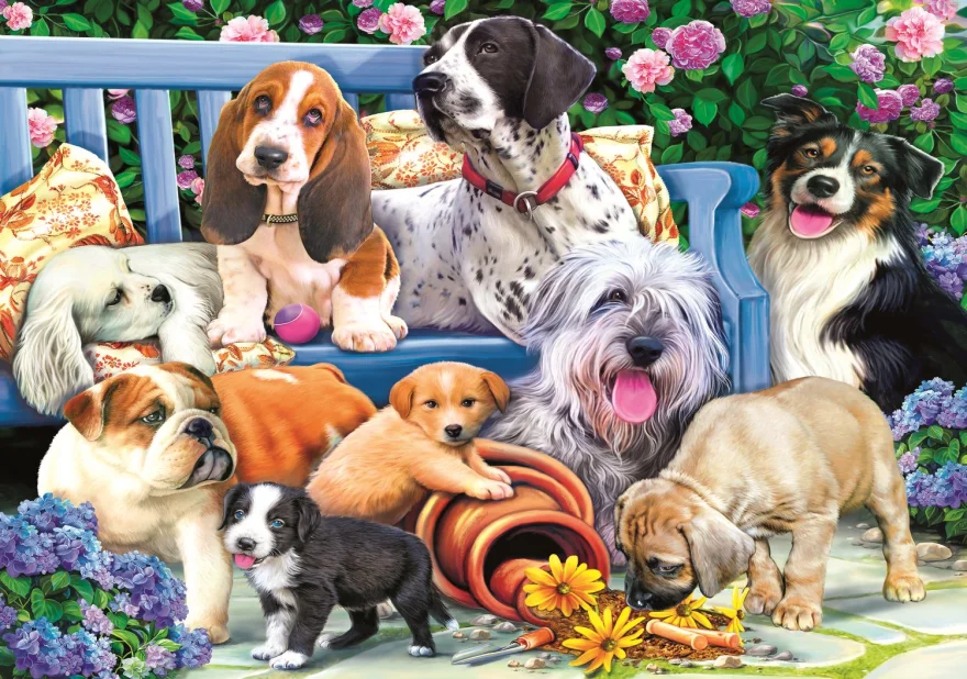 Trefl Puzzle Psy v záhrade 1000 dielikov