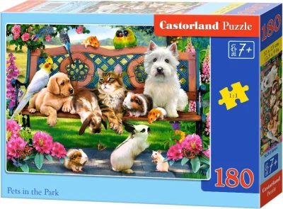 Puzzle Mazlíčci v parku 180 dílků