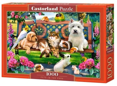 Puzzle Mazlíčci v parku 1000 dílků