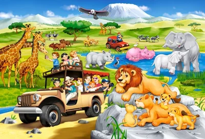 Puzzle Dobrodružství na Safari MAXI 40 dílků