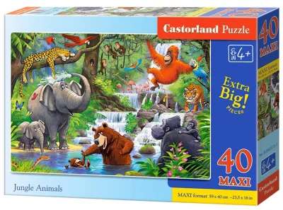 Puzzle Zvířátka v džungli MAXI 40 dílků
