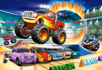 Puzzle Skákající Monster Truck MAXI 40 dílků