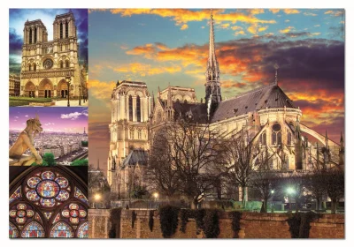 Puzzle Notre Dame, koláž 1000 dílků
