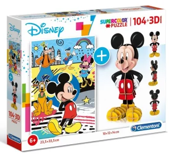Puzzle Mickey Mouse 104 dílků a 3D puzzle Mickey