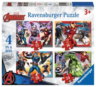 Puzzle Avengers: Nejmocnější hrdinové země 4v1 (12,16,20,24 dílků)