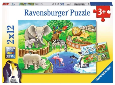 Puzzle Zvířátka v zoo 2x12 dílků