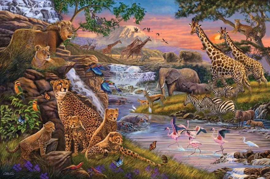 Ravensburger Puzzle Kráľovstvo zvierat 3000 dielikov