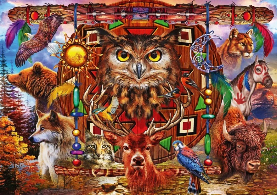 Bluebird Puzzle Zvierací totem 1000 dielikov