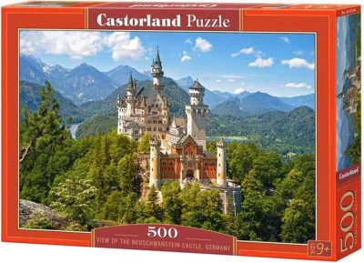 Puzzle Výhled na zámek Neuschwanstein 500 dílků