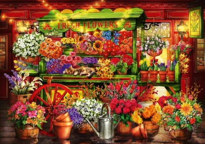Puzzle Stánek s květinami 1000 dílků