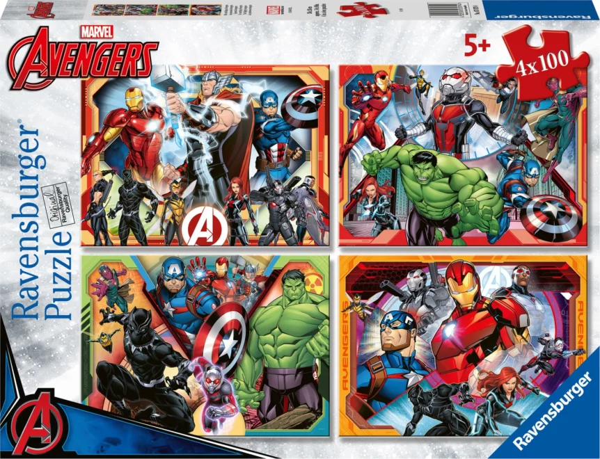 Ravensburger Puzzle Mocní Avengers 4x100 dielikov