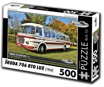 Puzzle BUS č.10 Škoda 706 RTO LUX (1960) 500 dílků