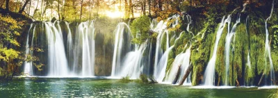 Panoramatické puzzle Plitvické vodopády 2000 dílků