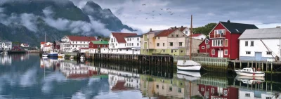 Panoramatické puzzle Rybářská vesnice 2000 dílků