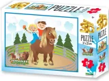 Puzzle s 3D efektom Prime 3D 48 dielikov Farmapark: Deti s koníkom
