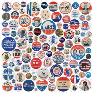 Čtvercové puzzle Americké volební odznáčky 500 dílků