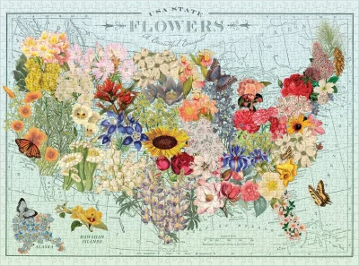 Puzzle USA z květin 1000 dílků