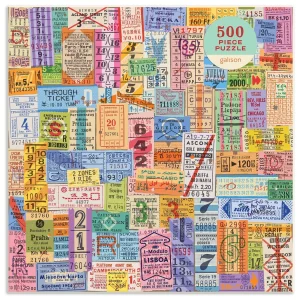 Čtvercové puzzle Staré cestovní lístky 500 dílků