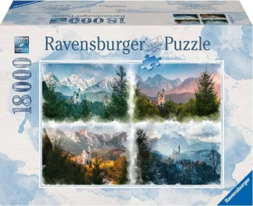Puzzle Neuschwanstein ve čtyřech ročních obdobích 18000 dílků
