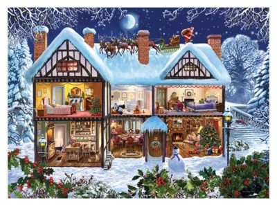 Puzzle Dům o Vánocích 1000 dílků