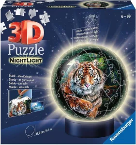 3D Svítící puzzleball Tygr 72 dílků