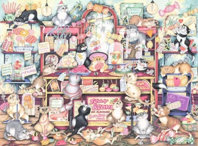 Puzzle Crazy Cats: Cukrárna pana Catkina 500 dílků