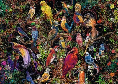 Puzzle Ptáci v umění 1000 dílků
