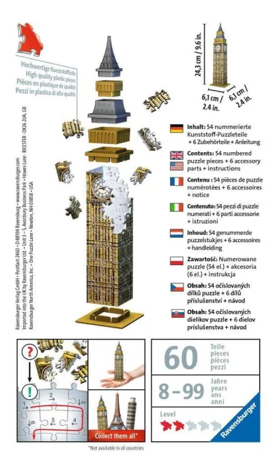Ravensburger 3D puzzle Mini Big Ben 54 dielikov