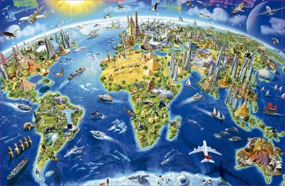 Miniaturní puzzle Svět 1000 dílků