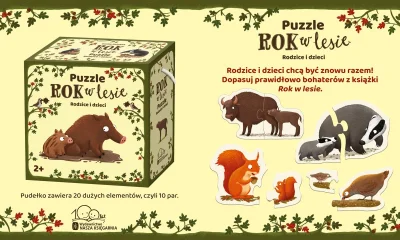 Puzzle Rok v lese: Rodiče a děti 10x2 dílky