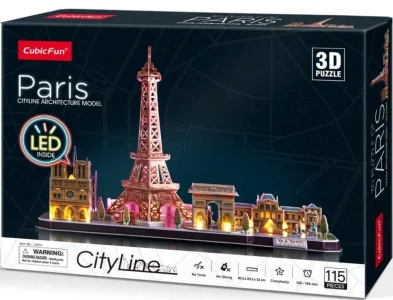 Svítící 3D puzzle CityLine panorama: Paříž 115 dílků