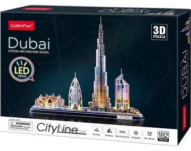 Svítící 3D puzzle CityLine panorama: Dubaj 182 dílků