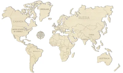Dřevěná mapa světa velikost M (57x38cm)