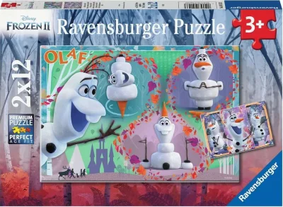 Puzzle Ledové království 2: Milující Olaf 2x12 dílků