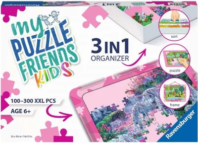 Sada pro skládání puzzle My Puzzle Friends Kids 3v1 růžová