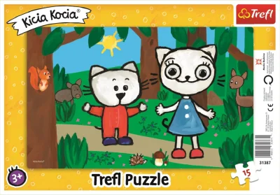Puzzle Kicia Kocia: Kittykit v lese 15 dílků