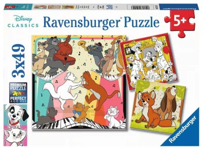 Puzzle Disney Classics: Zvířátka v dobré náladě 3x49 dílků
