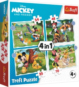Puzzle Mickey Mouse: Krásný den 4v1 (35,48,54,70 dílků)