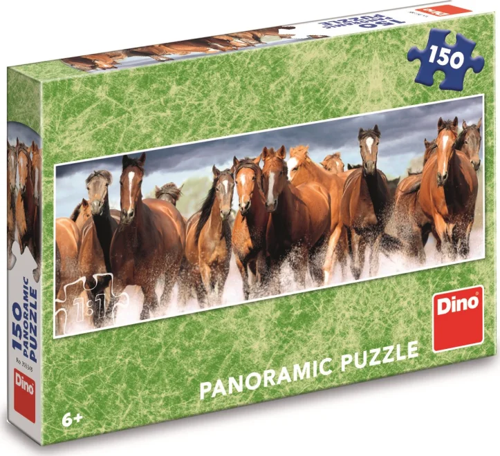 Dino Panoramatické puzzle Kone vo vode 150 dielikov