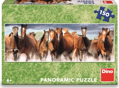Panoramatické puzzle Koně ve vodě 150 dílků