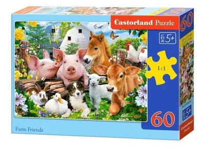 Puzzle Priatelia na farme 60 dielikov